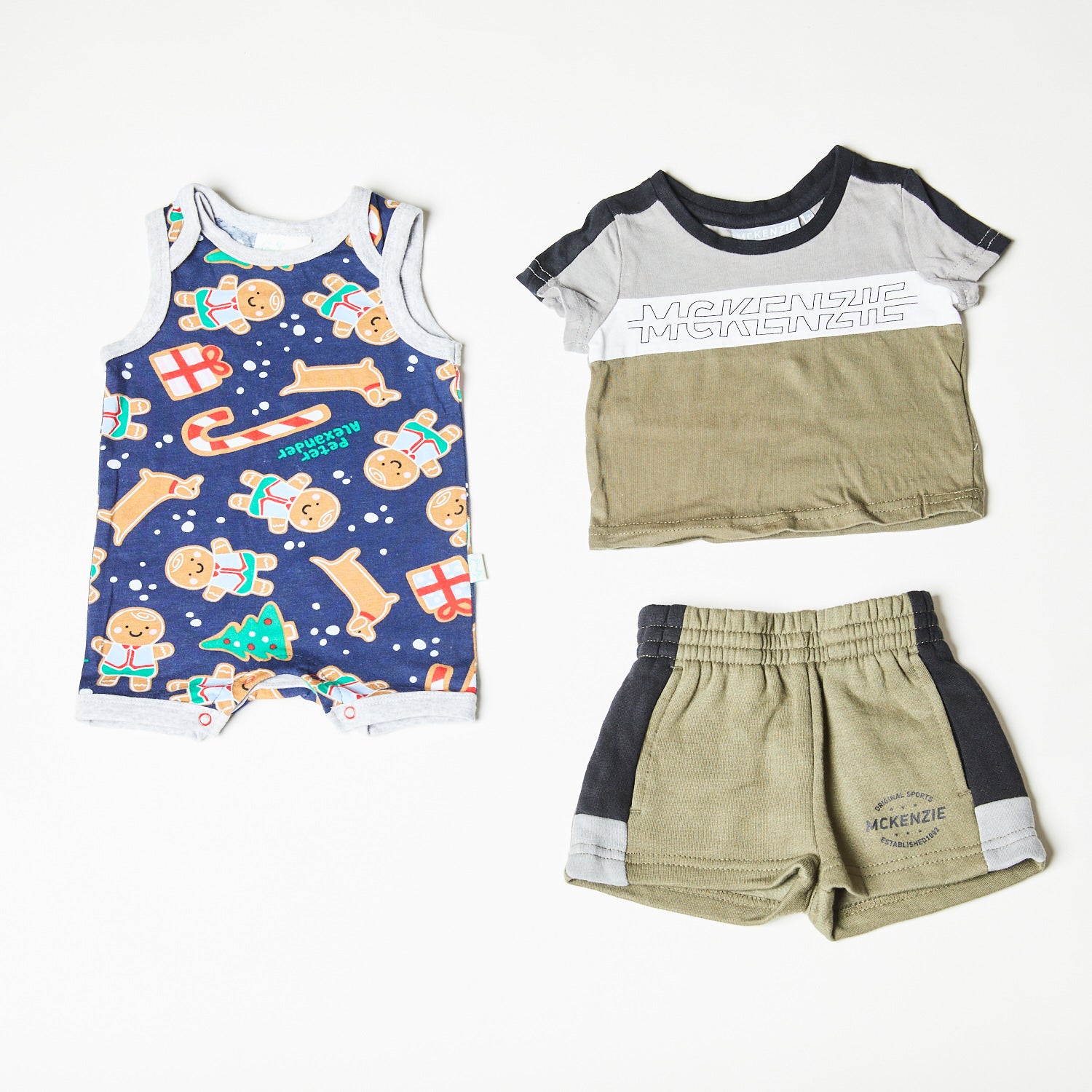 MIXED BRANDS (PETER ALEXANDER BABY & MCKENZIE) 3 PIECE BUNDLE, 0-3 MONTHS